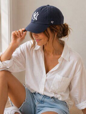 ’47 New York Yankees Clean Up Navy Adjustable Dad Hat MLB